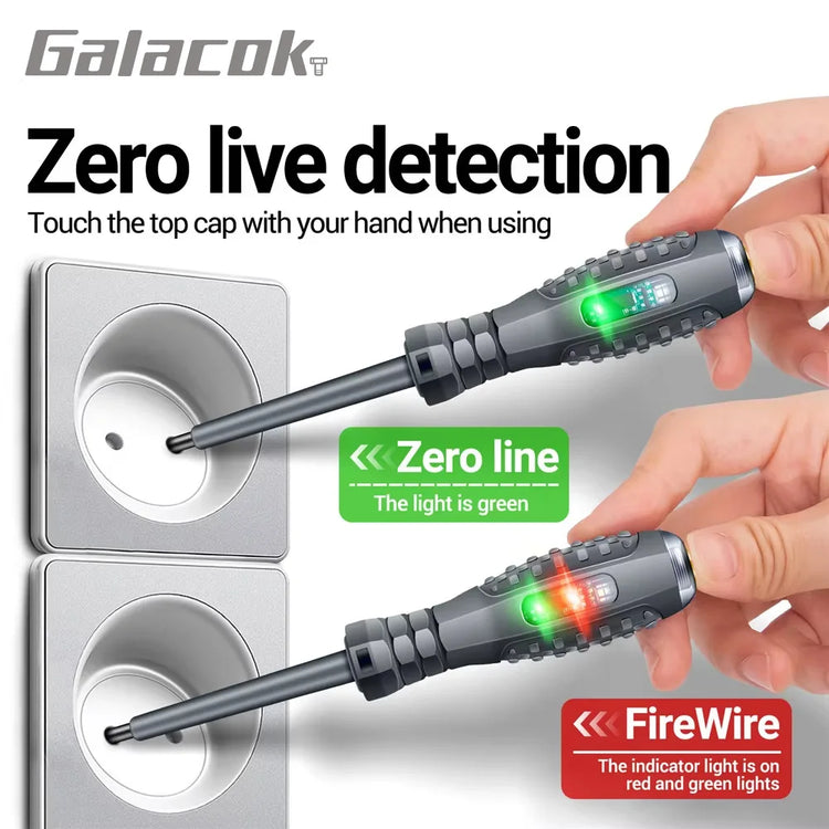 Multifunctional Electrician Test Screwdriver AC Non-Contact Induction Test Pen Voltage Tester 70-600V Red Green Induction Lights