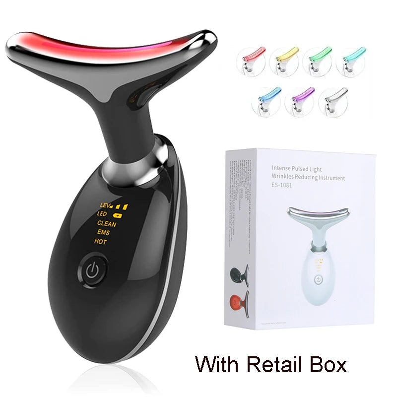 Neck Face Beauty Device Lifting Photon Therapy Vibration Facial Massager Double anti Wrinkles Device Tightening Neck Skin Care