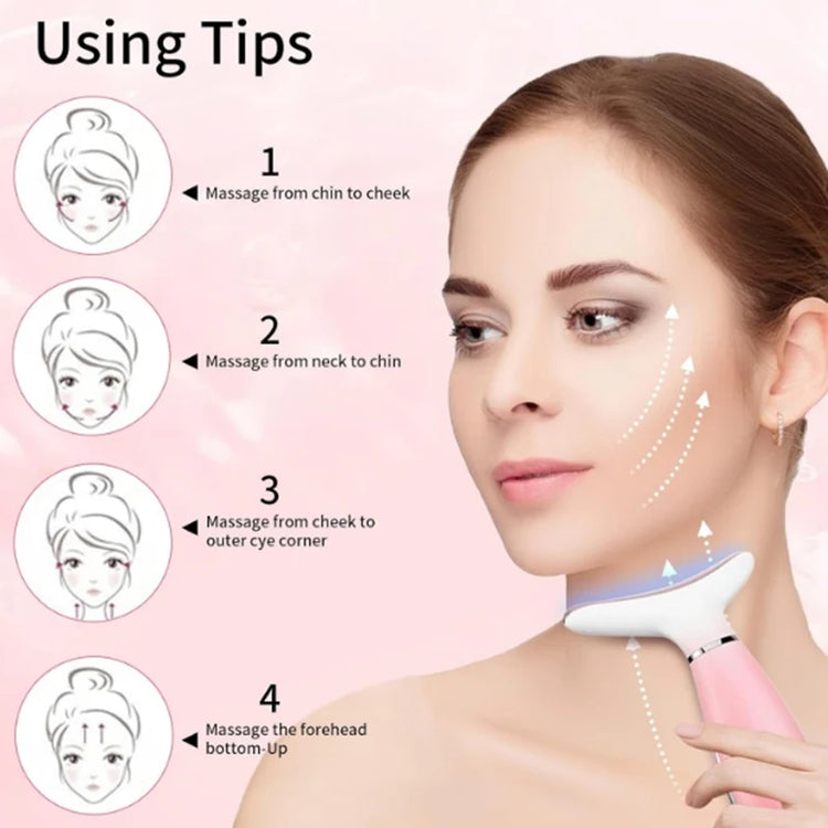 Neck Face Beauty Device Lifting Photon Therapy Vibration Facial Massager Double anti Wrinkles Device Tightening Neck Skin Care