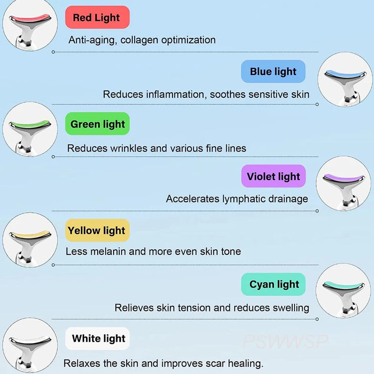 Neck Face Beauty Device Lifting Photon Therapy Vibration Facial Massager Double anti Wrinkles Device Tightening Neck Skin Care