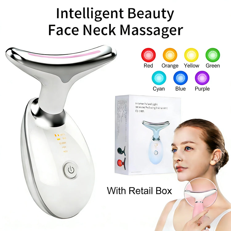 Neck Face Beauty Device Lifting Photon Therapy Vibration Facial Massager Double anti Wrinkles Device Tightening Neck Skin Care