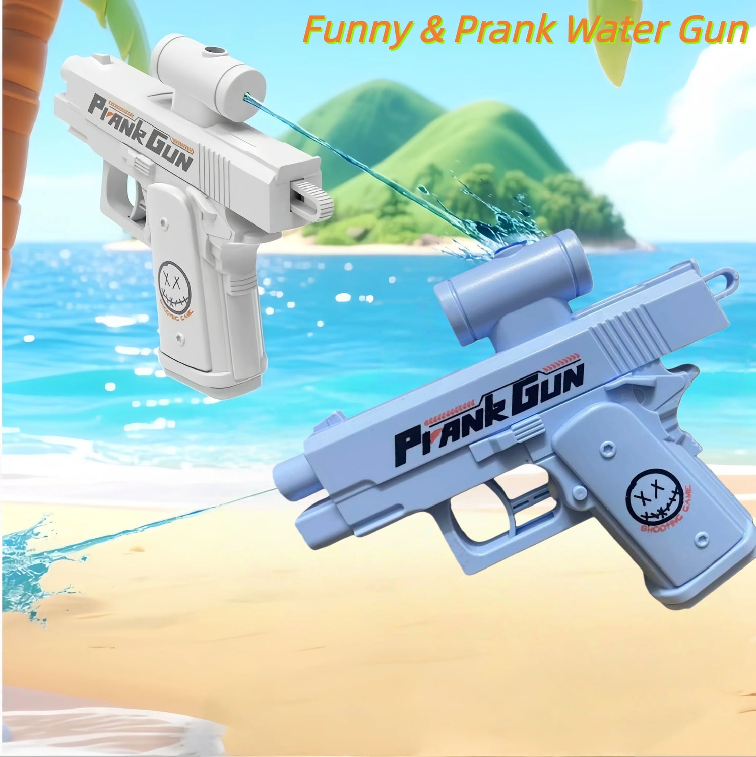 Two-Way Water Gun Prank Water Gun Toy Stress Relief Small Pistol Game Outdoor Indoor Adult Child Interaction Shoot Gift 2 Style