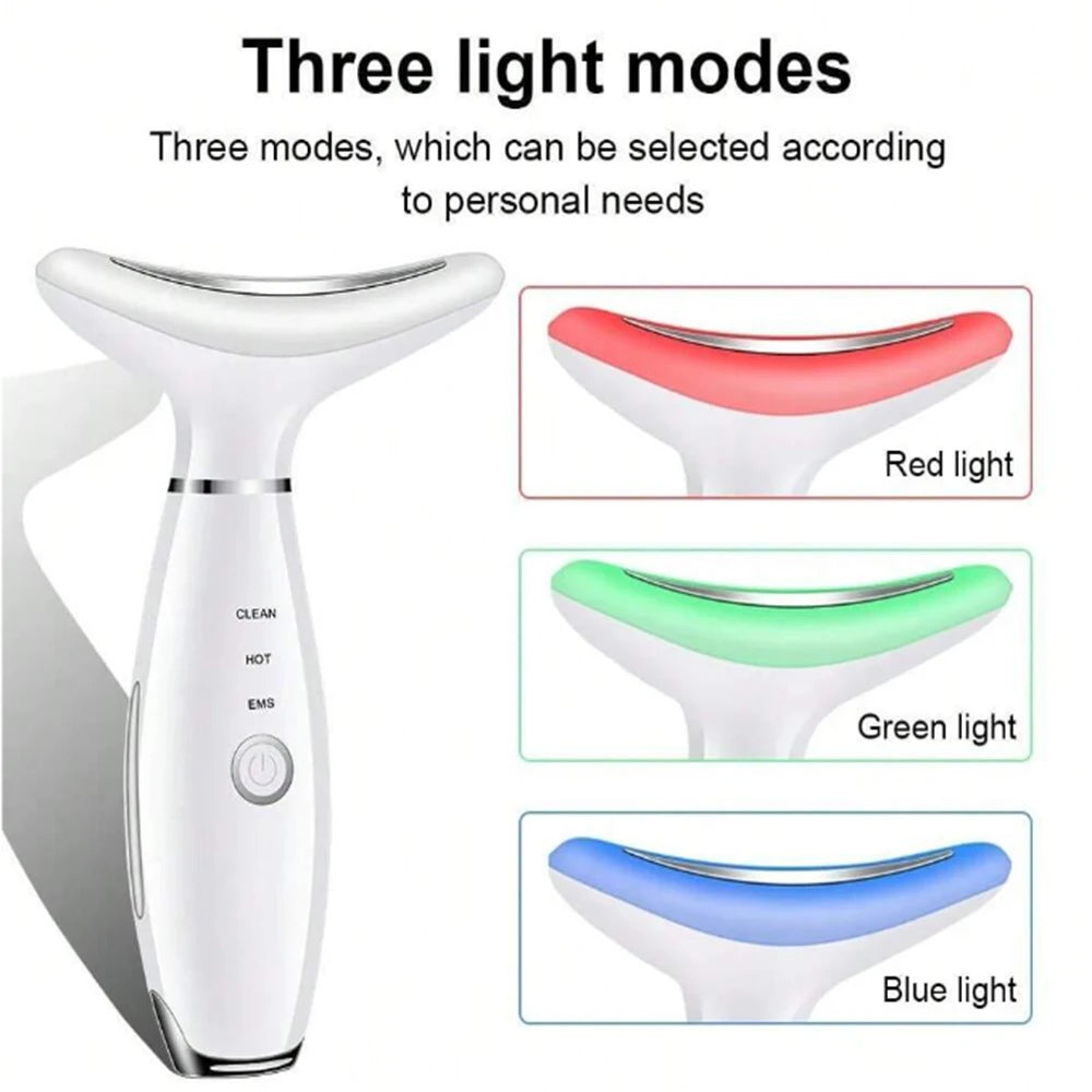 Neck Face Beauty Device Lifting Photon Therapy Vibration Facial Massager Double anti Wrinkles Device Tightening Neck Skin Care